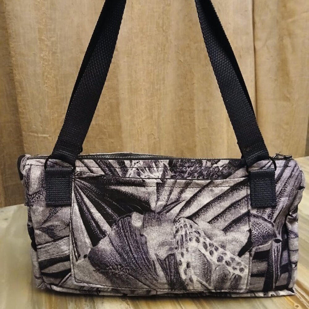 New Butterfly Leaves Theme Shoulder Bag Purse Purple Black Tote Handbag Fashion